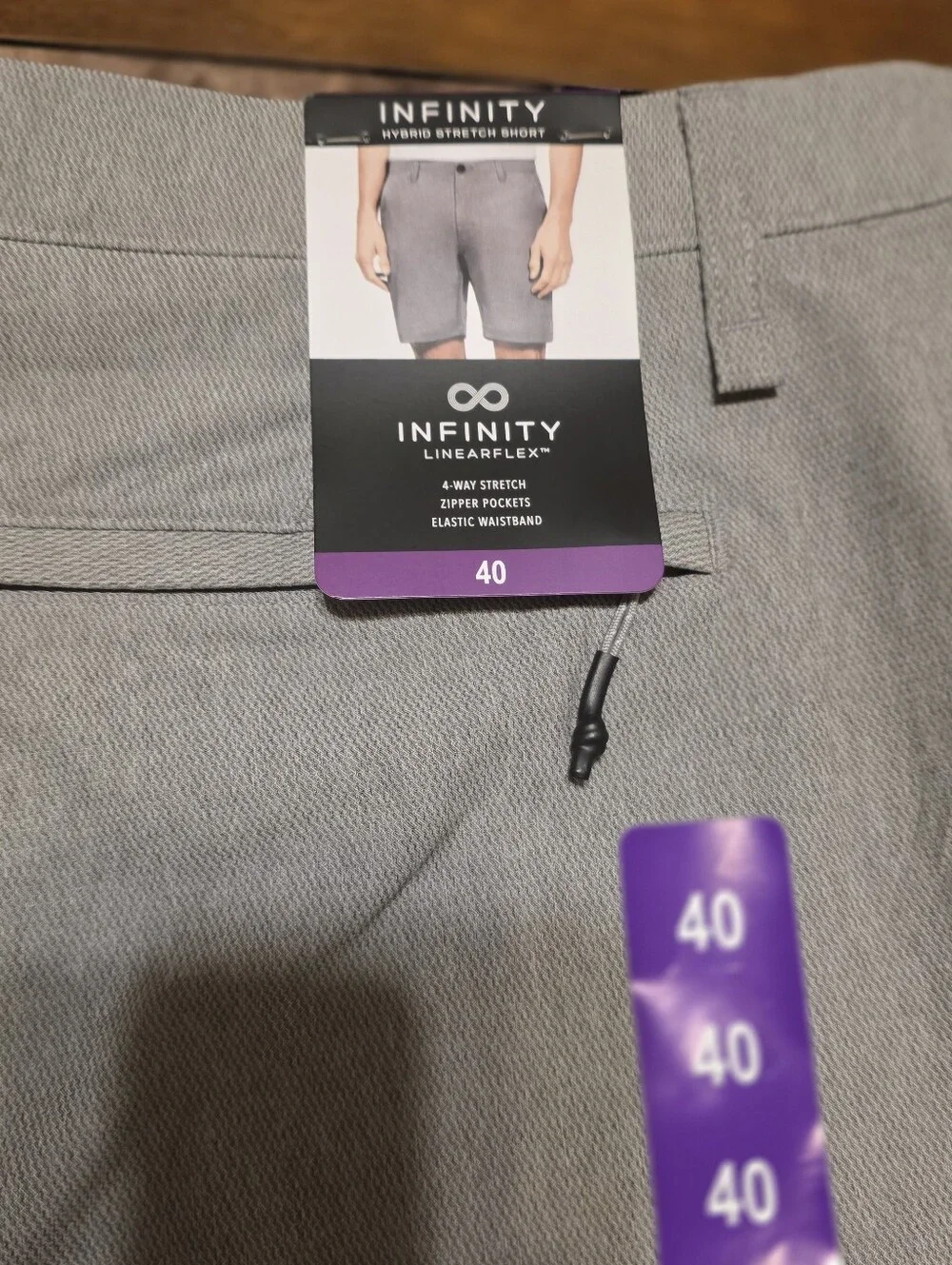 INFINITY Men’s Gray Hybrid Shorts - Light Gray Stretch